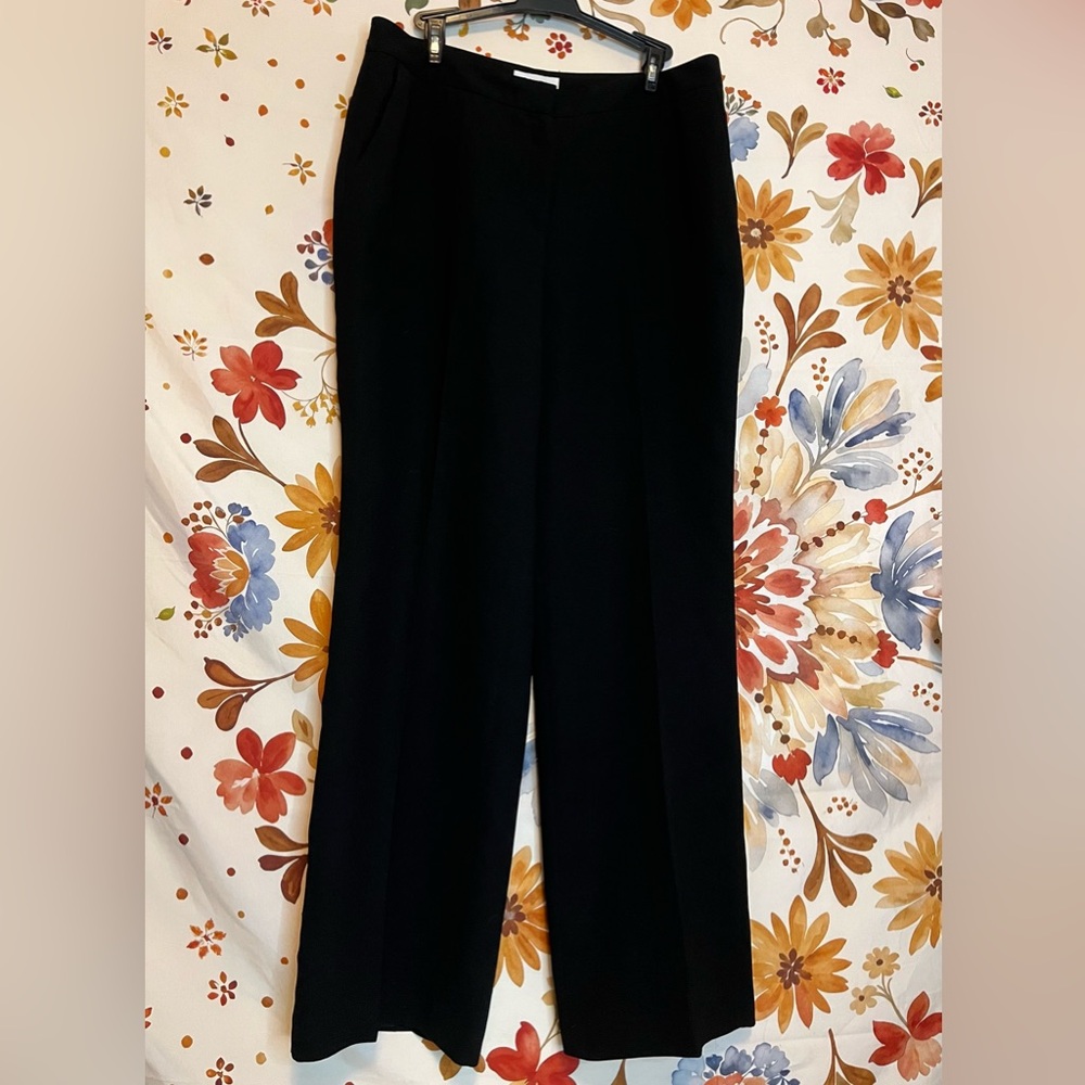 Calvin Klein Womens 12 High Waist Straight Pleated Lined Workwear Classic Slacks